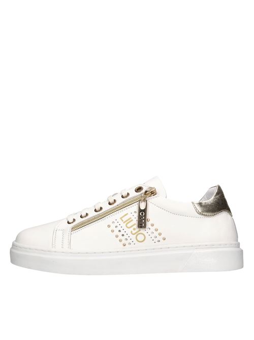 Sneakers in pelle LIU JO | IRIS 10 NAPPA-LAMINATEDBIANCO-ORO